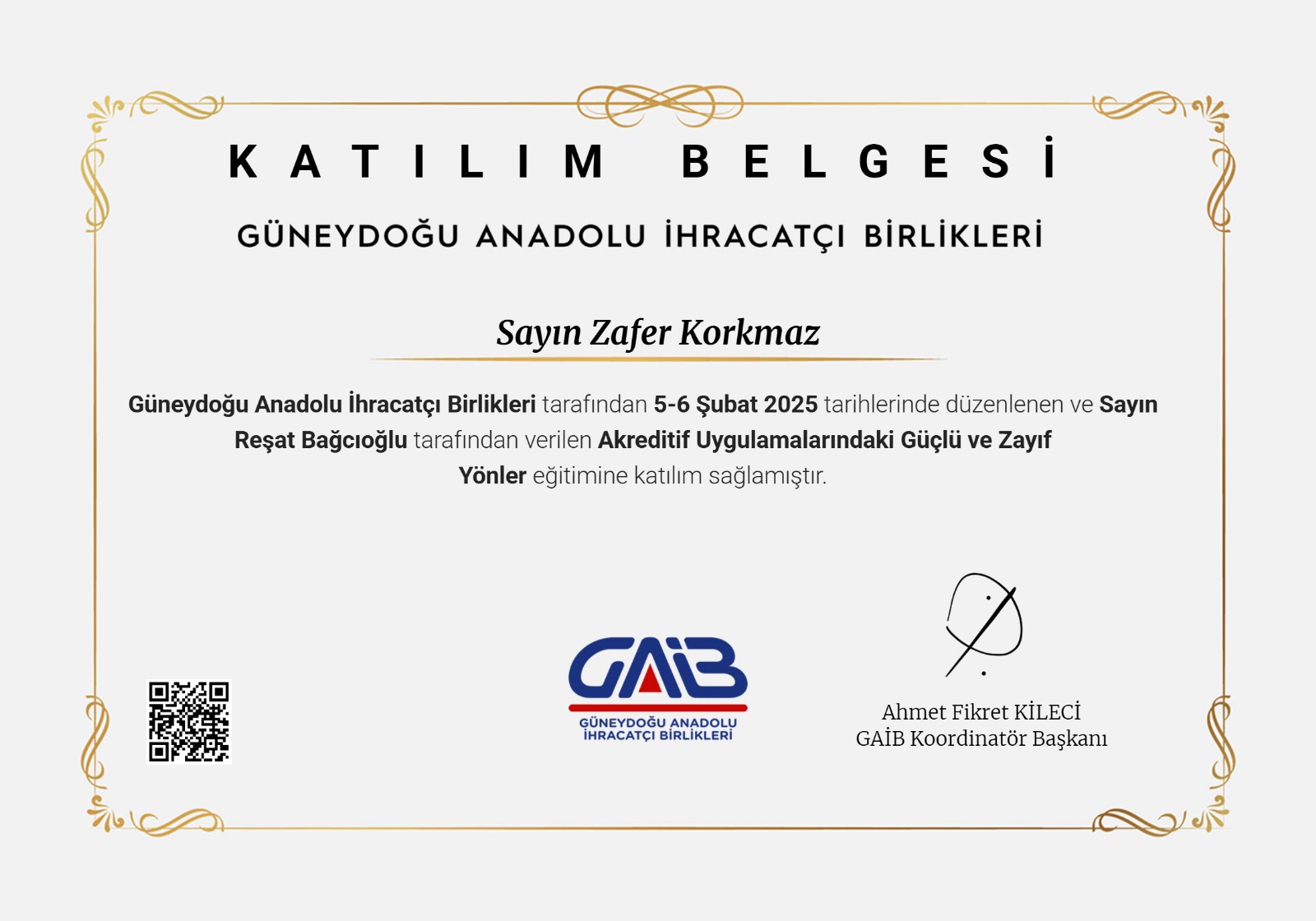 Akreditif Yönetimi - Güneydoğu Anadolu İhracatçı Birlikleri (GAİB)