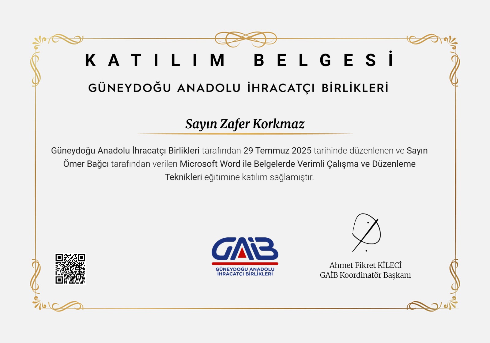 İş Dünyası İçin MS Word - Güneydoğu Anadolu İhracatçı Birlikleri (GAİB)